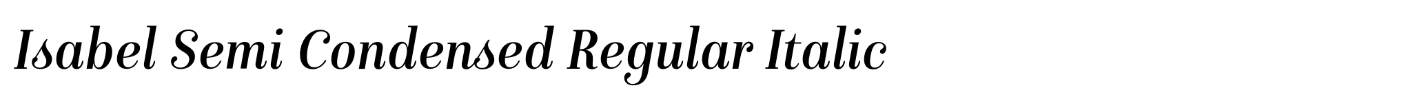 Isabel Semi Condensed Regular Italic image